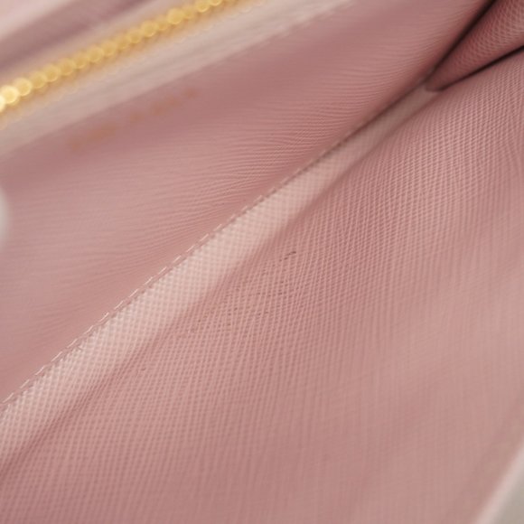 Prada Saffiano Leather Long Wallet, Pink, Women's, P1035694 - Picture 10 of 15